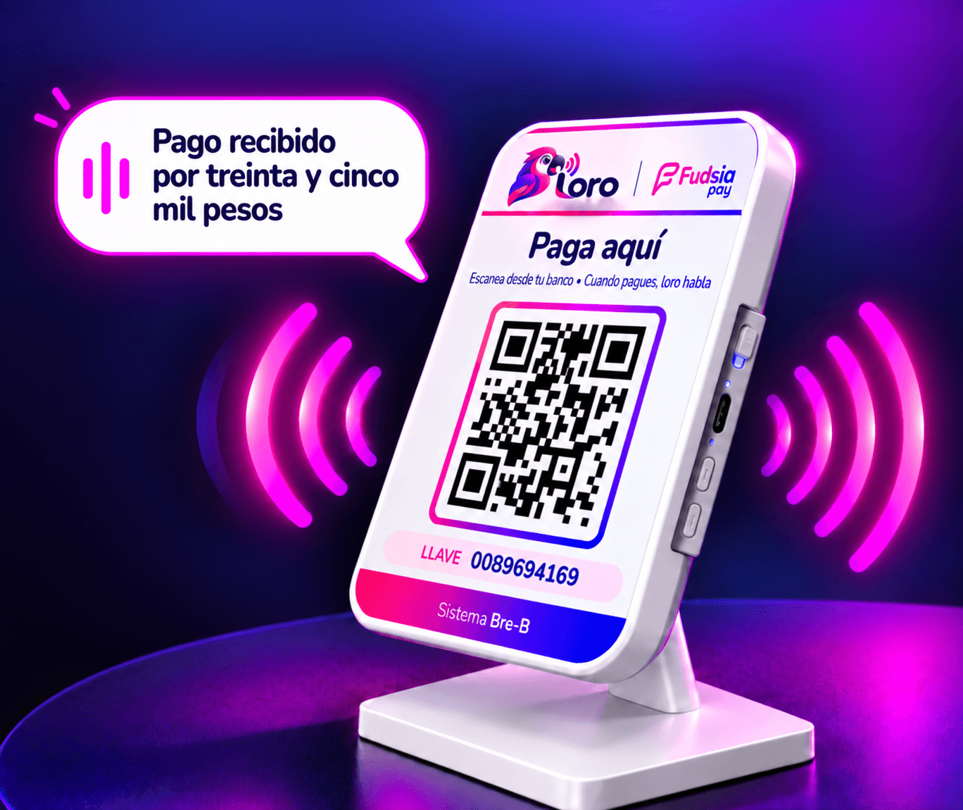 Loro en su base anuncia: Pago recibido por treinta y cinco mil pesos